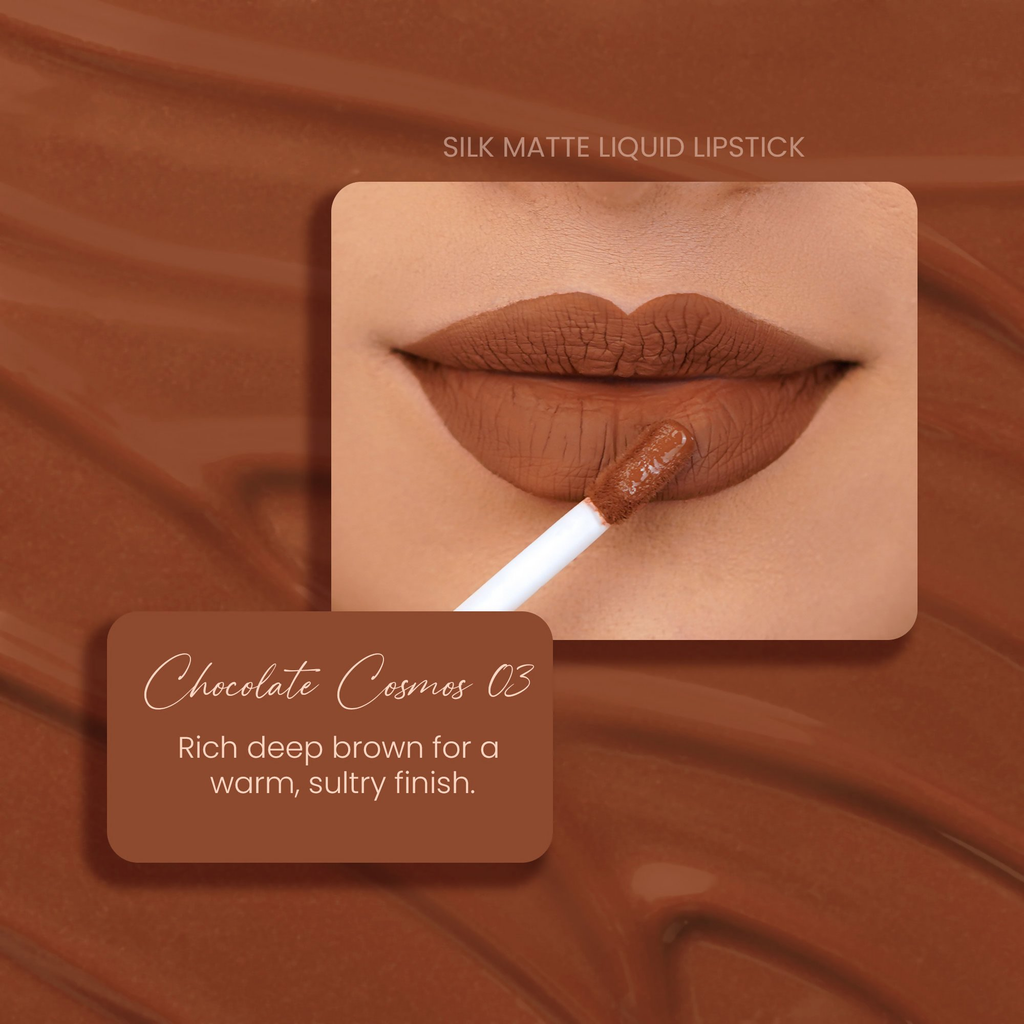Parul Garg Beauty Silk Matte Liquid Lipstick - Chocolate Cosmos 03 | Grocsy