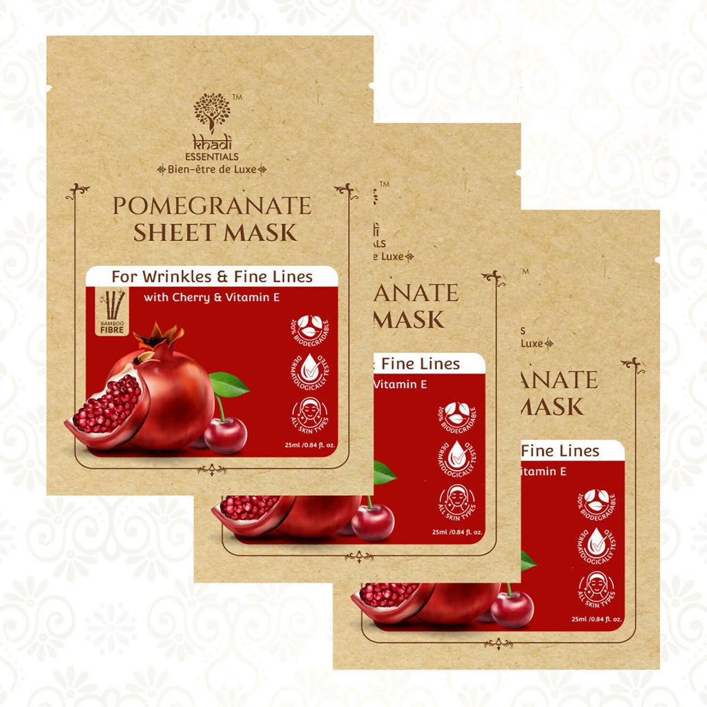 Khadi Essentials Pomegranate Serum Sheet Mask | Grocsy