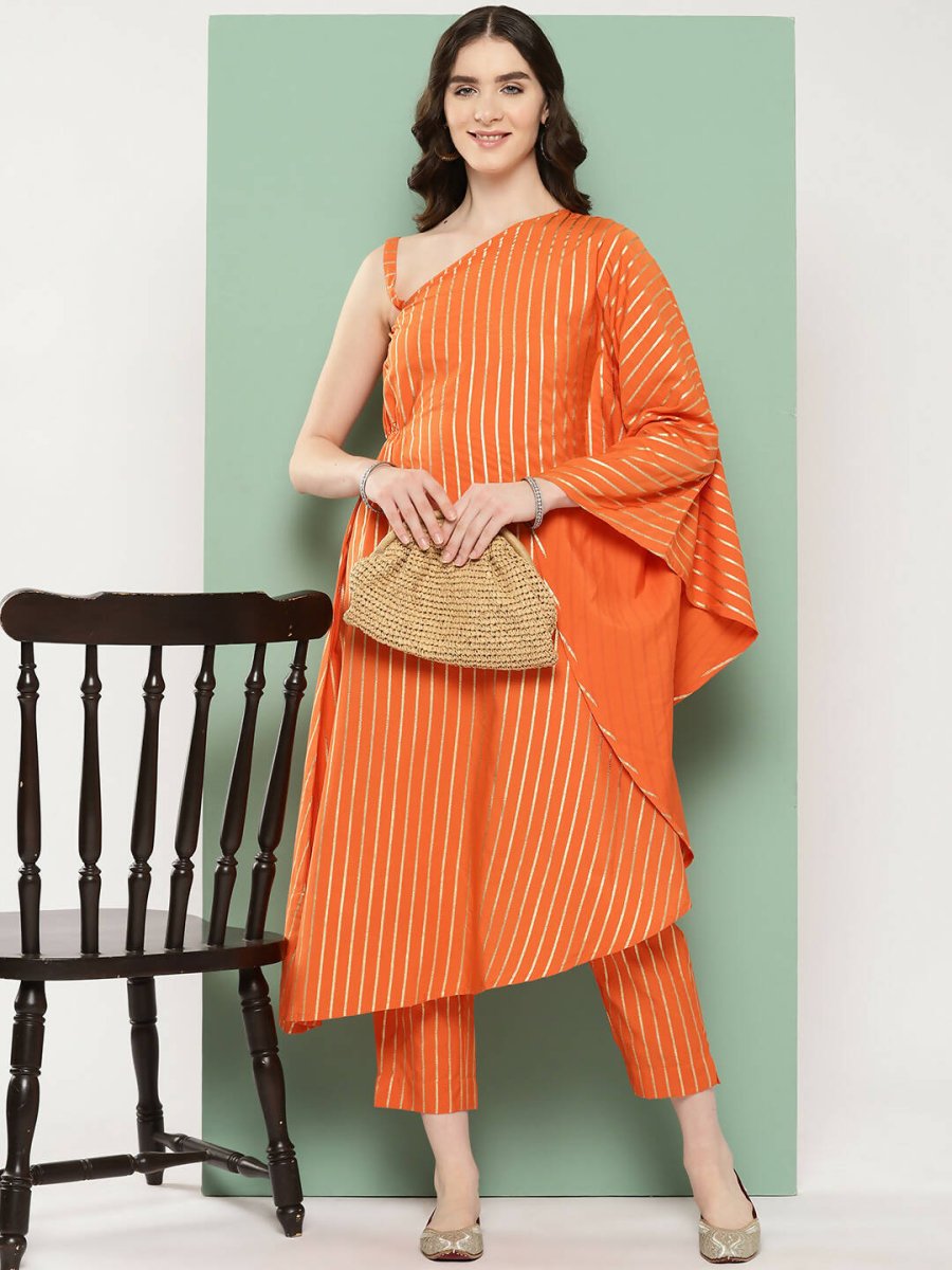 Ahalyaa Women's Traditional Wear Co-ods - Orange | Grocsy