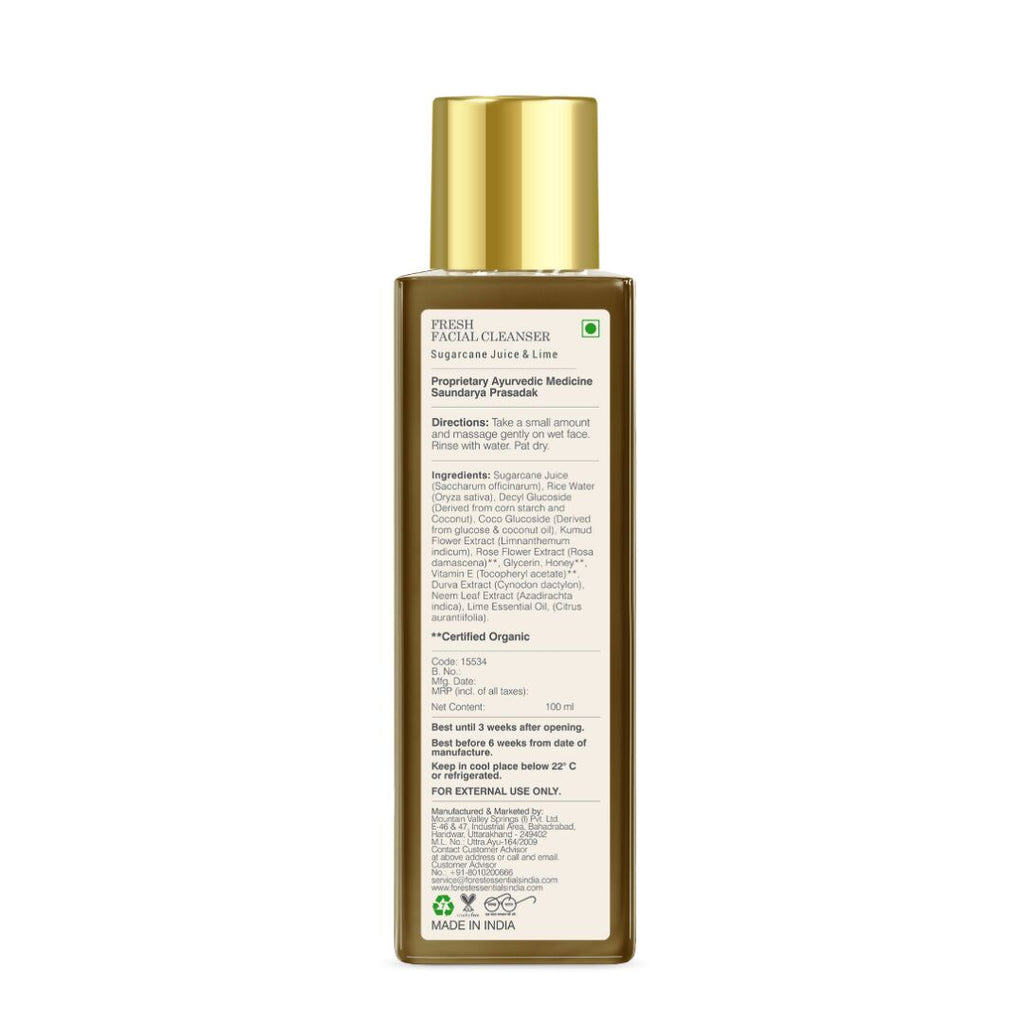 Forest Essentials Fresh Facial Cleanser With Sugarcane Juice & Lime | Grocsy