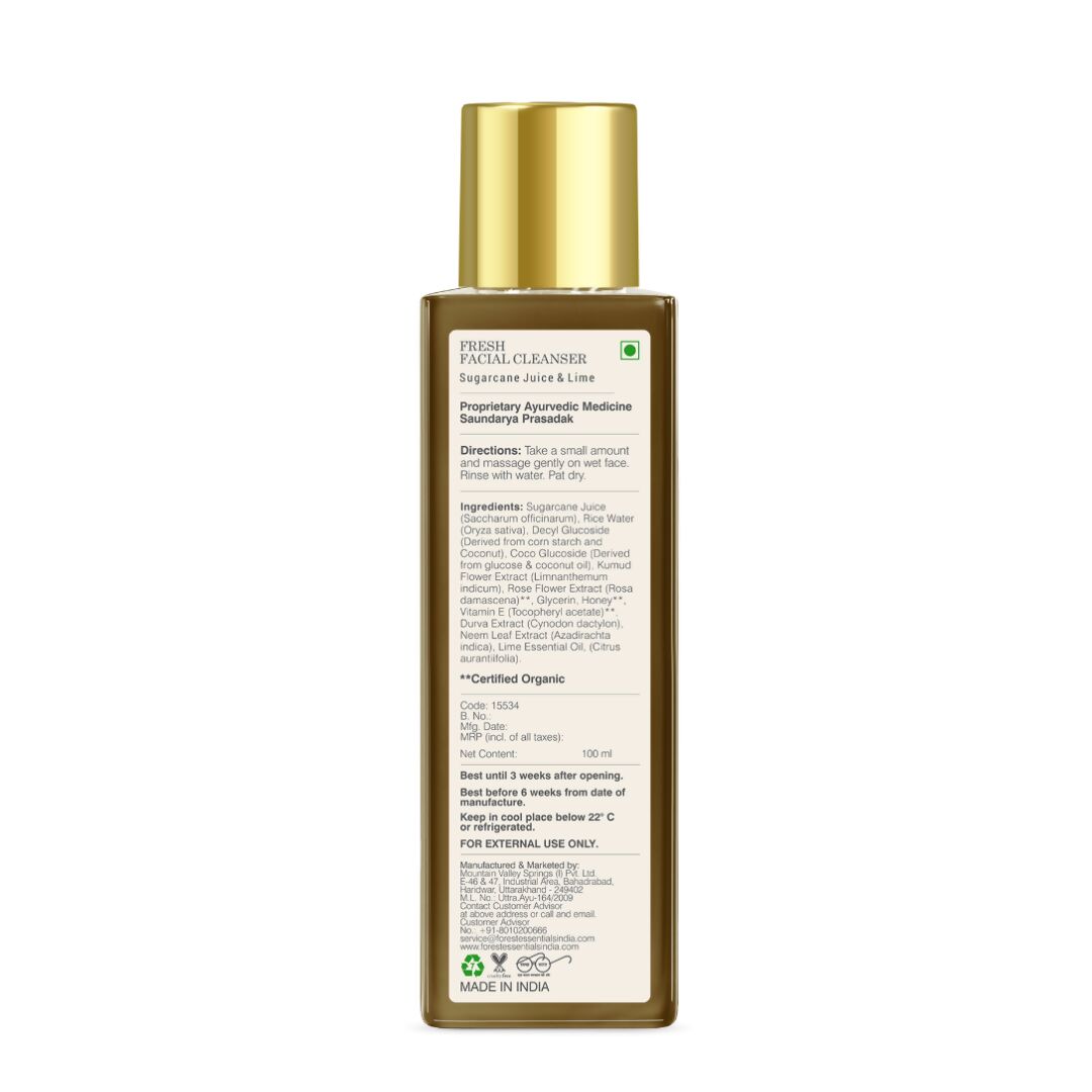 Forest Essentials Fresh Facial Cleanser With Sugarcane Juice & Lime | Grocsy