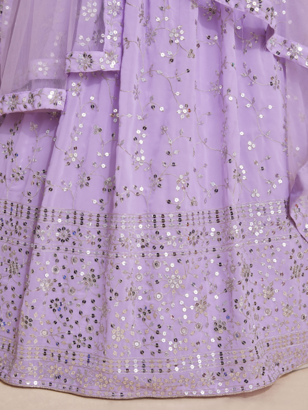 Lavender Georgette Zari,Sequence Embroidery Work Lehenga Choli - Jihu Culture | Grocsy
