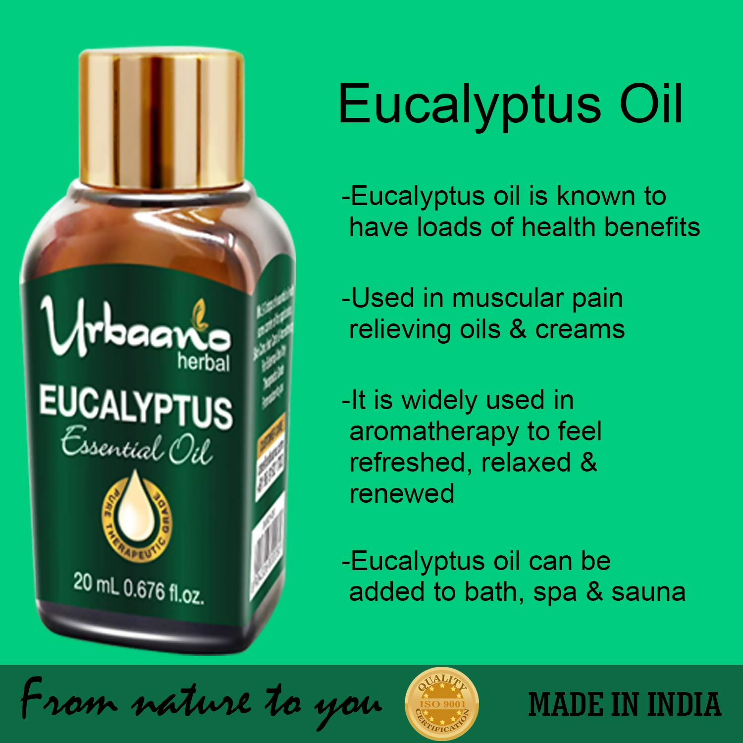 Urbaano Herbal Eucalyptus Essential Oil | Grocsy