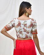 Amodini Designer Studio Floral Embroidered Blouse | Grocsy