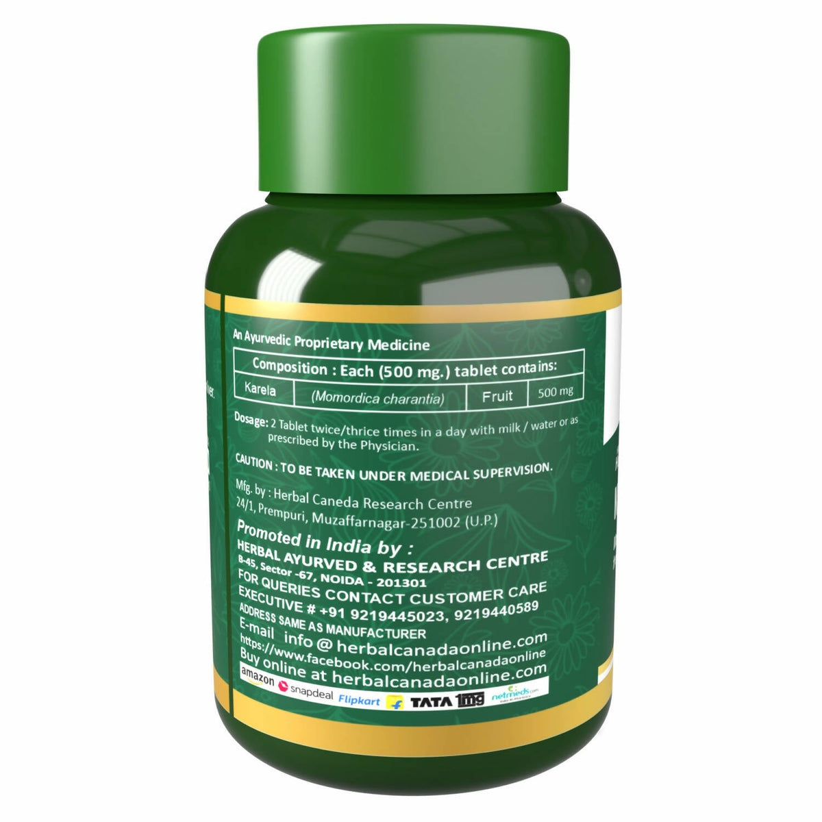 Herbal Canada Karela Tablets | Grocsy
