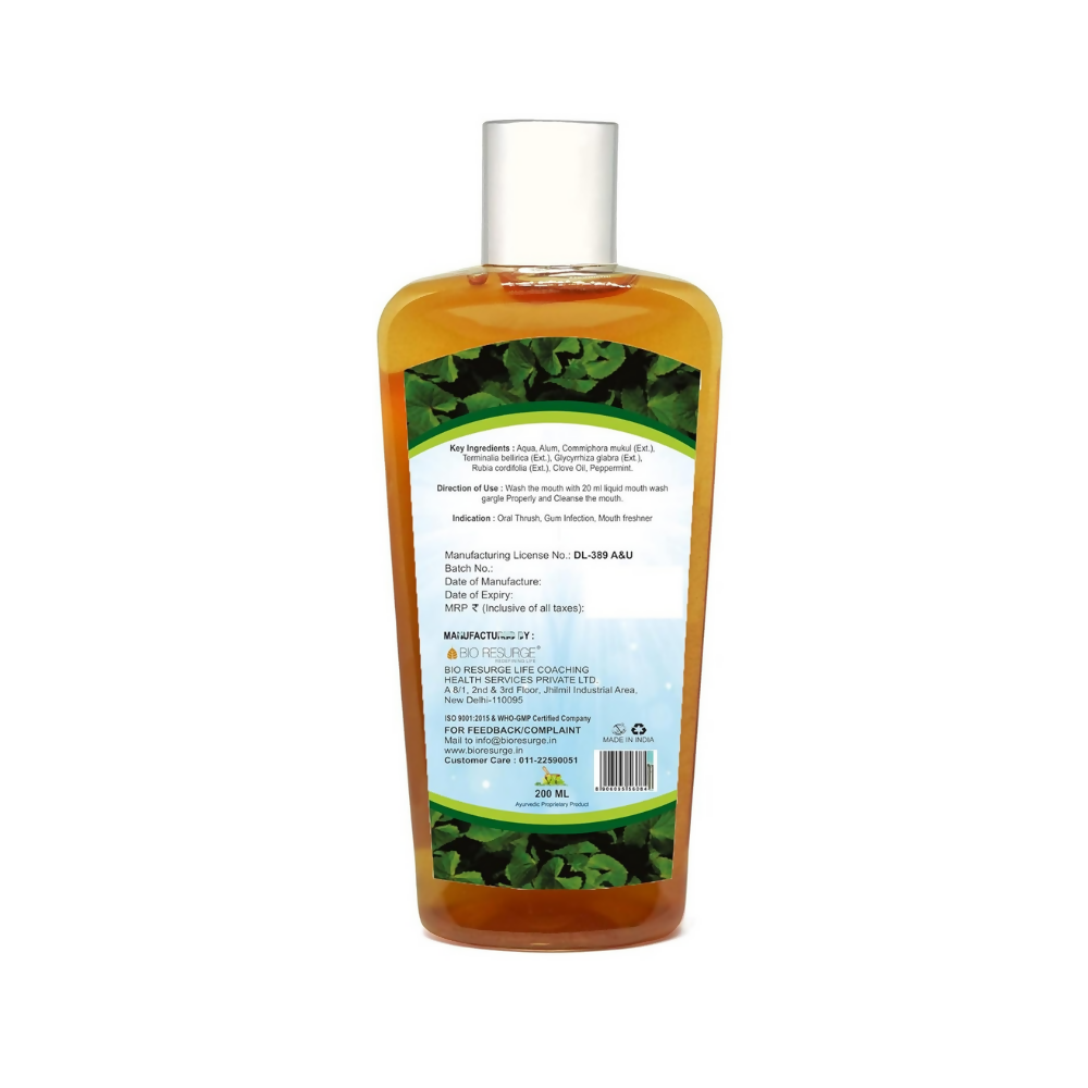 Bio Resurge Life Antibacterial Ayurvedic Mouthwash | Grocsy