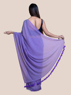 Suta Lavender Solid Mul Saree | Grocsy