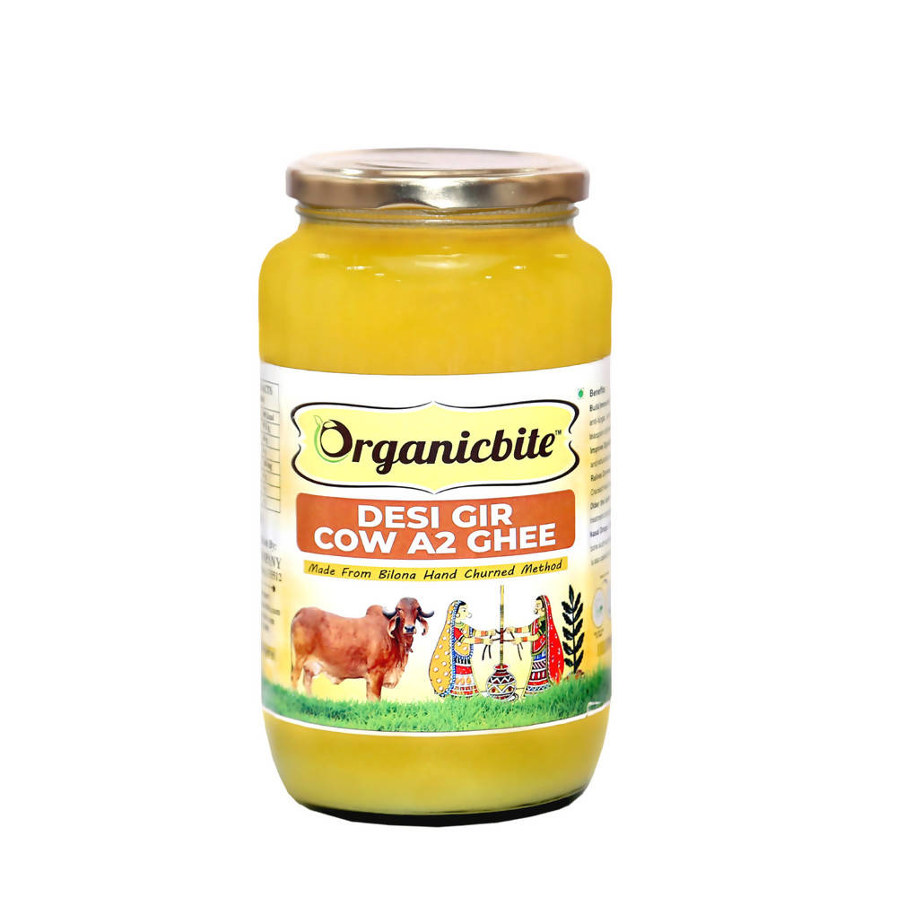 Organicbite Desi Gir Cow A2 Ghee | Vedic Bilona Method, Curd-Churned Excellence in Grass-Fed Cow Ghee,Pure & Healthy | Cow A2 Ghee | Grocsy