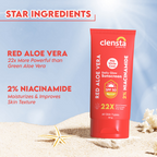 Clensta Red Aloe Vera Daily Glow Sunscreen SPF 50 | Grocsy
