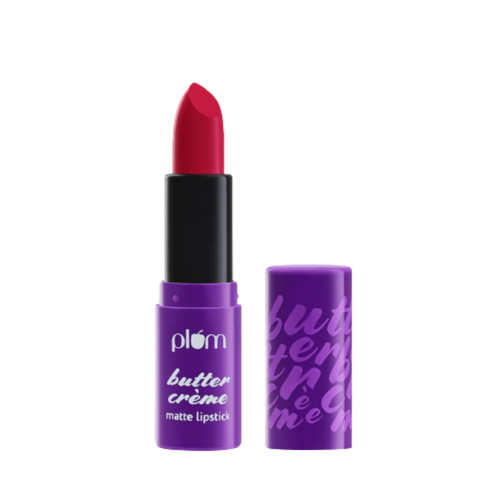 Plum Butter Crème Matte Lipstick Ruby Who? - 135 (Cool Toned Red) | Grocsy