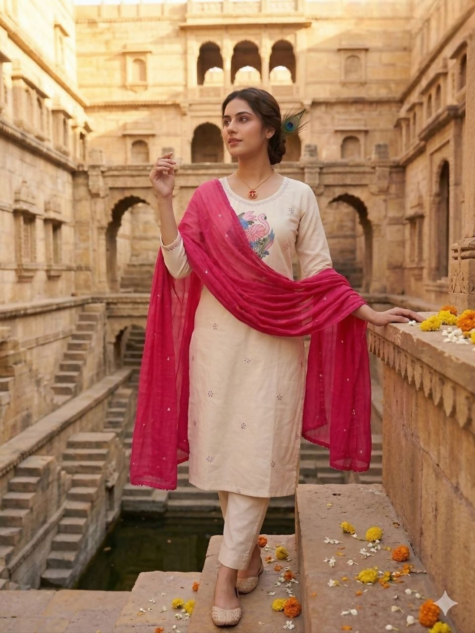 Teeya Creation New Trendy Fancy Premium Kurta Set - Cream | Grocsy