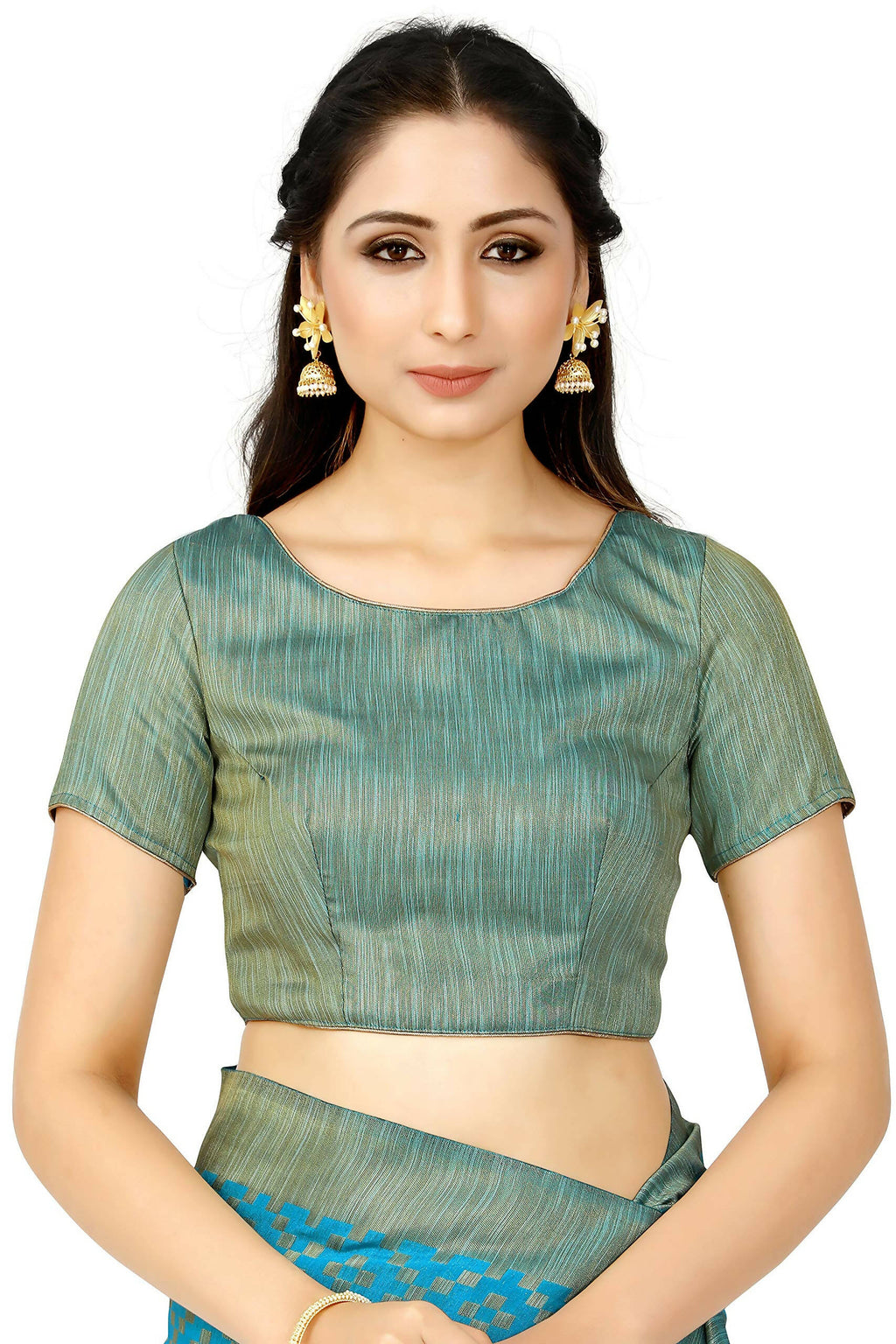 Mimosa Women's Patola Art Silk Turquoise Blue Saree | Grocsy