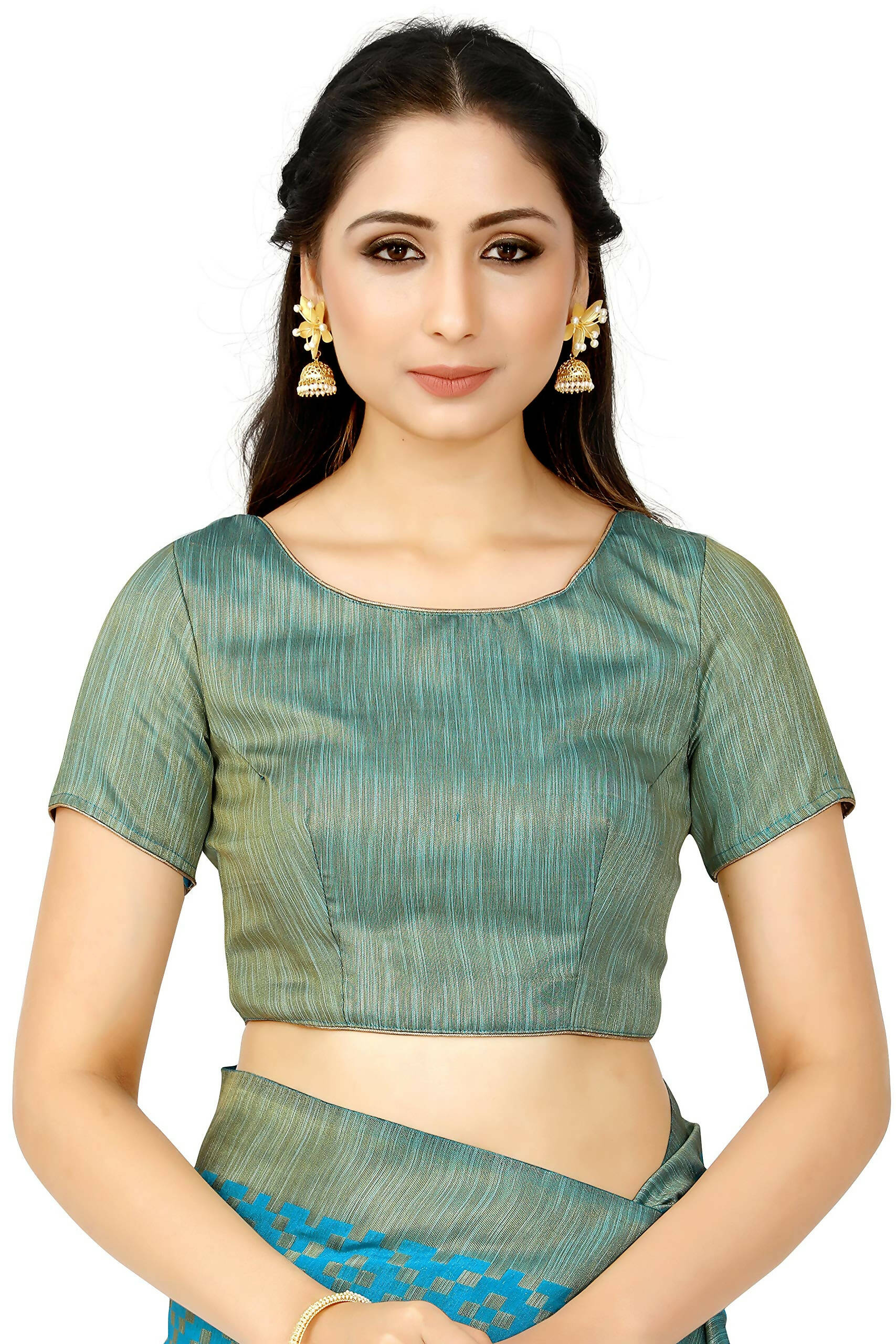 Mimosa Women's Patola Art Silk Turquoise Blue Saree | Grocsy