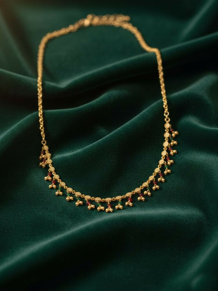 NVR Women Gold Plated Multicolour Minimal chain | Grocsy