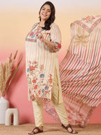 Sztori Women Floral Yoke Design Regular Kurta with Trousers & With Dupatta | Grocsy