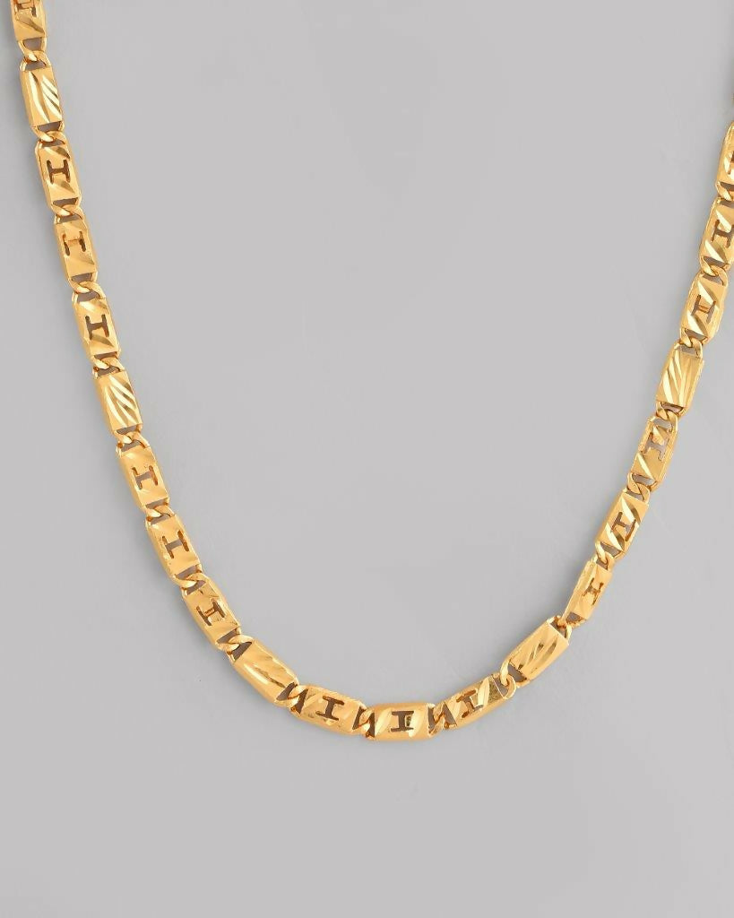 VOJ Gold-Polished Self Designed Biscuit Chain | Grocsy