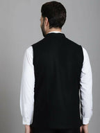 Even Apparels Nehru Jacket With Welt Pockets - Black | Grocsy