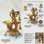 Saudeep India Oxidized Metal Diya for Puja | Grocsy