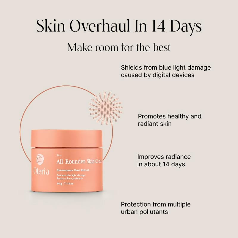 Oteria All Rounder Skin Face Cream - Enriched with Elecampane Root Extract For Anti Pollution Cream and Ultimate Moisturize | Grocsy