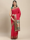 Shree Shyam Fashion Silk Blend Maroon Saree | Grocsy