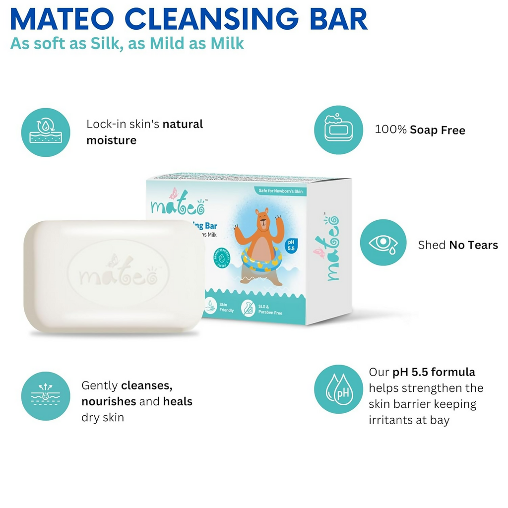 Mateo Baby Cleansing Bar With Vitamin E & Glycerin | Grocsy