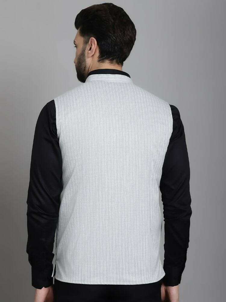 Even Apparels Nehru Jacket With Welt Pockets - Grey | Grocsy