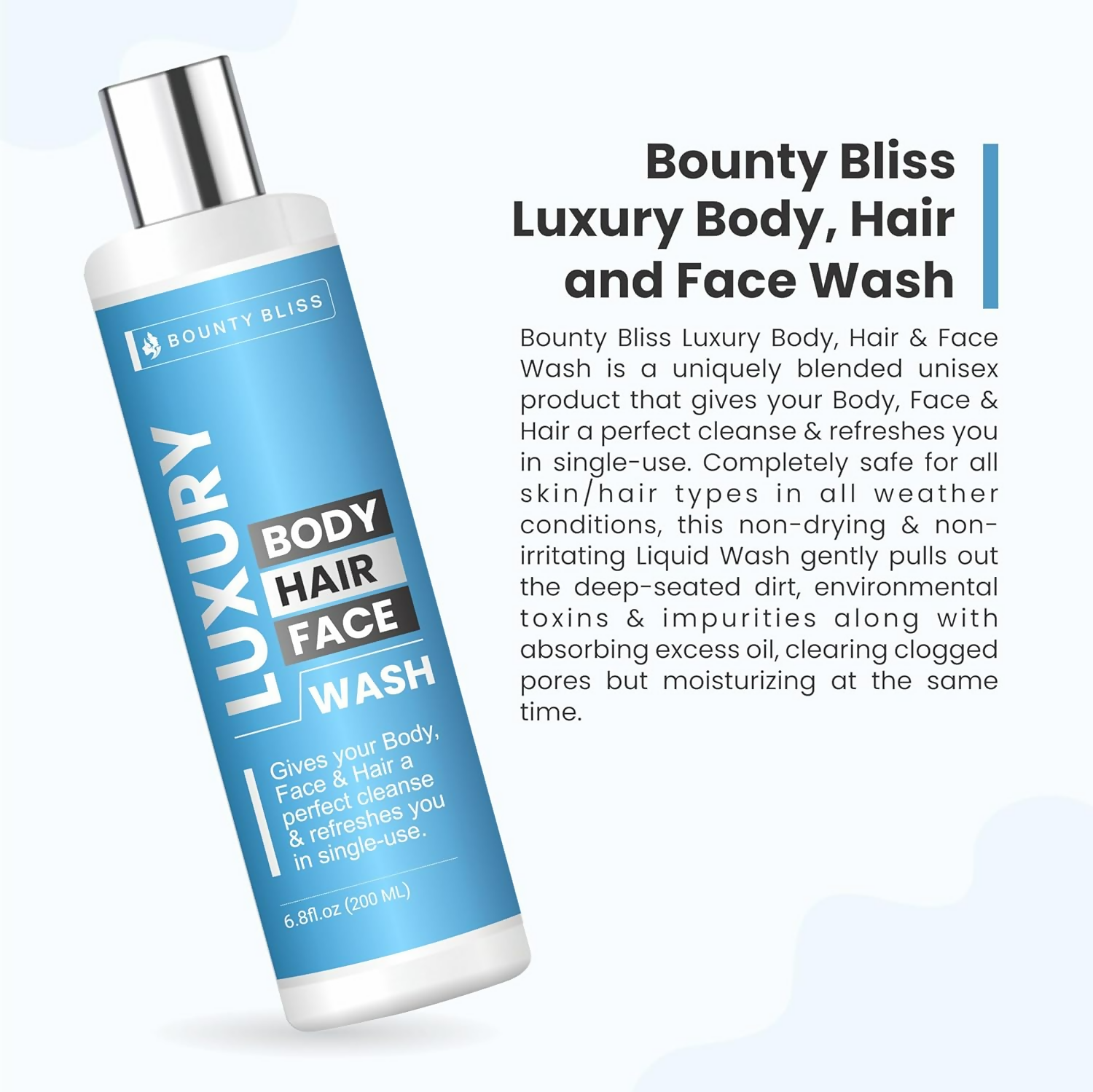 Bounty Bliss Luxury Body Hair And Face Wash All Skin Types | Grocsy