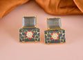 Joban Fashion Women Brass Grey Onyx Earrings | Grocsy