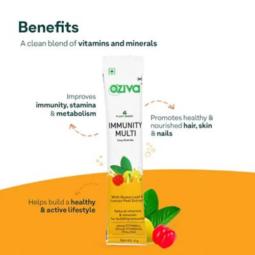 OZiva Plant Based Immunity Multivitamins Fizzy Drink Mix | Grocsy