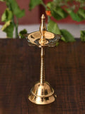 CraftVatika Gold-Toned Fancy Kerala Diya Oil Lamp Stand For Puja Diwali | Grocsy