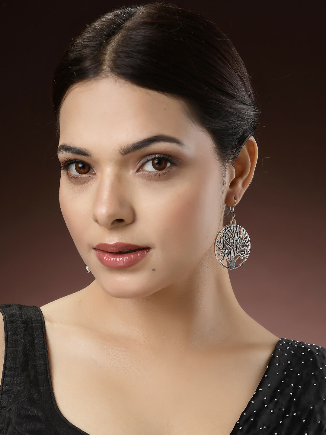 NVR Women's Set of 3 Silver-Toned German Silver Oxidised Dome Shaped Jhumka Earrings | Grocsy