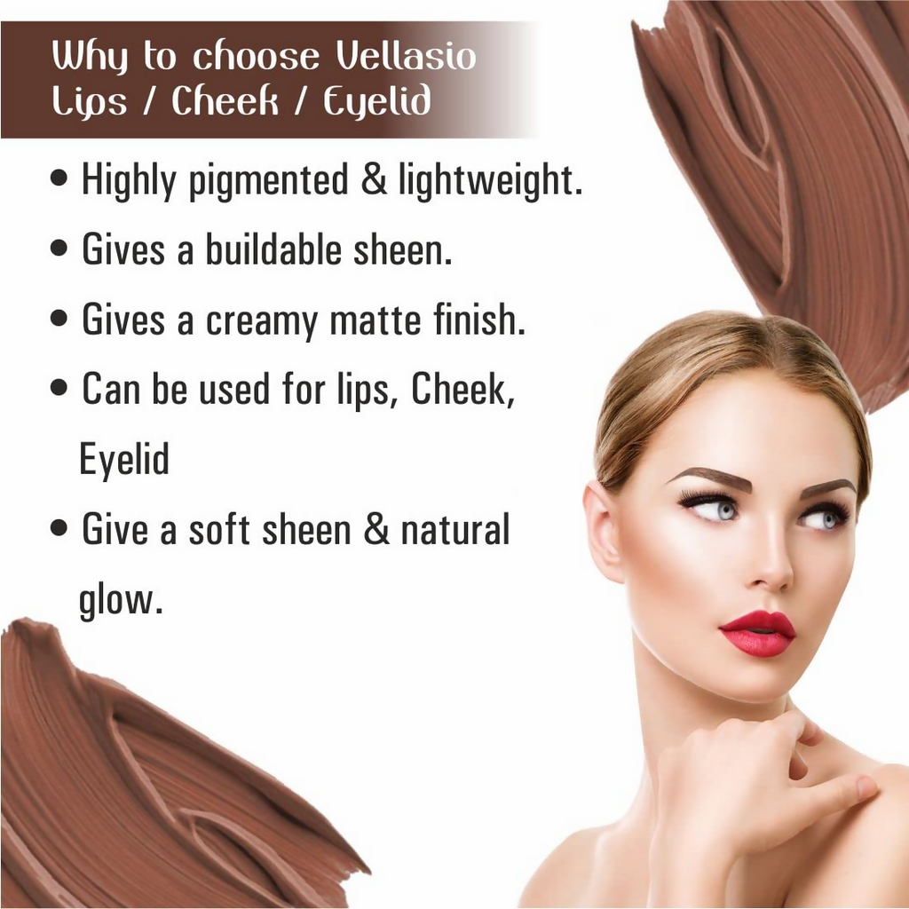 Vellasio Vegan Lip and cheek tint - Nude brown | Grocsy