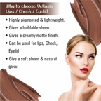 Vellasio Vegan Lip and cheek tint - Nude brown | Grocsy