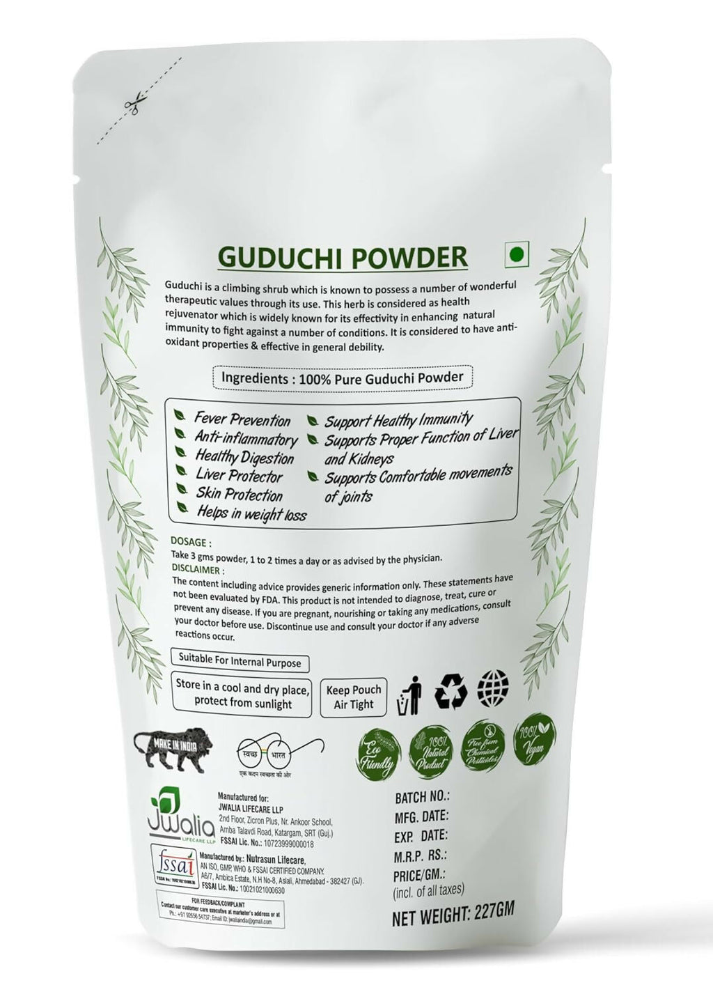 Myherb Natural Organic Guduchi Powder/Giloy Powder | Grocsy