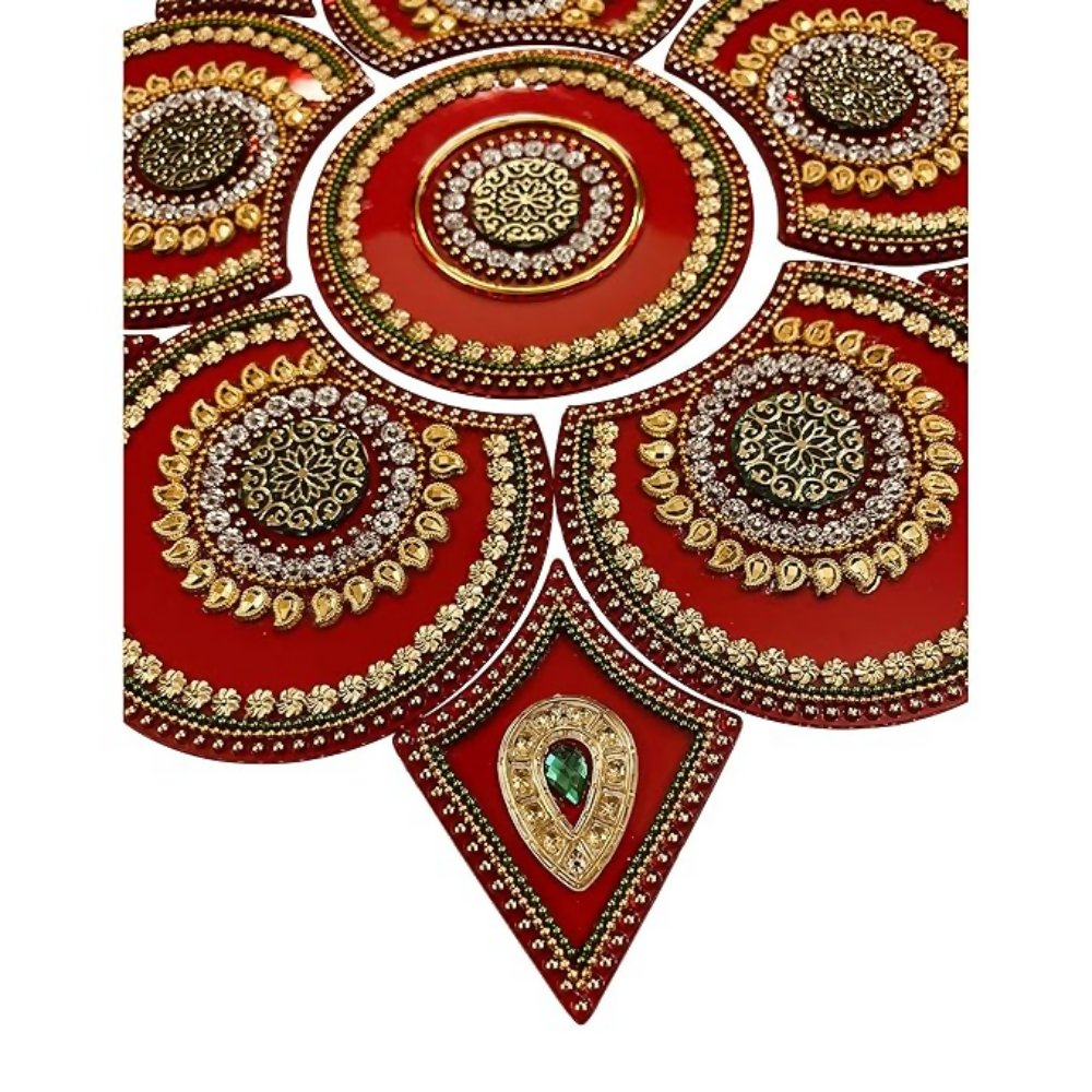 Moira Rangoli Big Acrylic Red for Festival Decorations | Grocsy