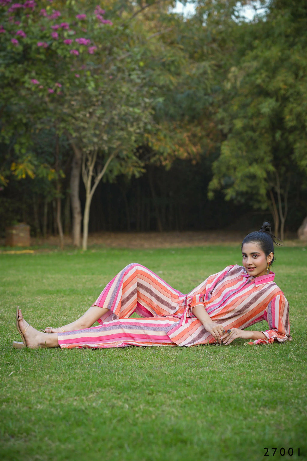 Women's Casual Fashionable Multi Mull Cotton co-ord set - Anya | Grocsy