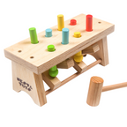 Nesta Toys Wooden Pounding Bench Toy with Hammer, Montessori Toy for Babies & Toddlers (1+ Years), STEAM Toddler Toy | Grocsy