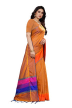 Vamika Orange Cotton Silk Weaving Saree (Binita Orange) | Grocsy