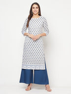 Aniyah Rayon Flared Slip-On Blue Palazzo | Grocsy