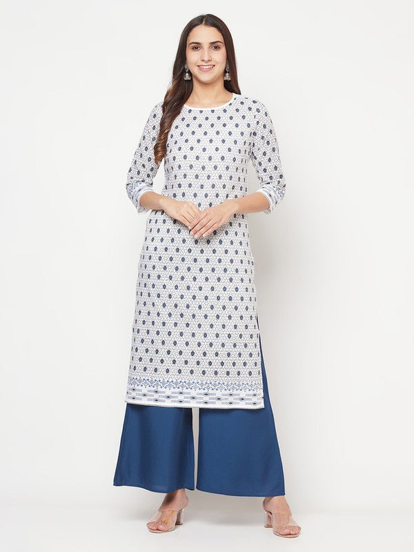 Aniyah Rayon Flared Slip-On Blue Palazzo | Grocsy