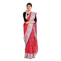 Exclusive Collection 100% Pure Cotton Red Tant Saree With Hand Weaving Work | Grocsy