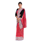 Exclusive Collection 100% Pure Cotton Red Tant Saree With Hand Weaving Work | Grocsy