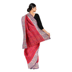 Exclusive Collection 100% Pure Cotton Red Tant Saree With Hand Weaving Work | Grocsy