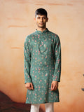 Green Floral Printed Kurta by Hilo Design | Grocsy