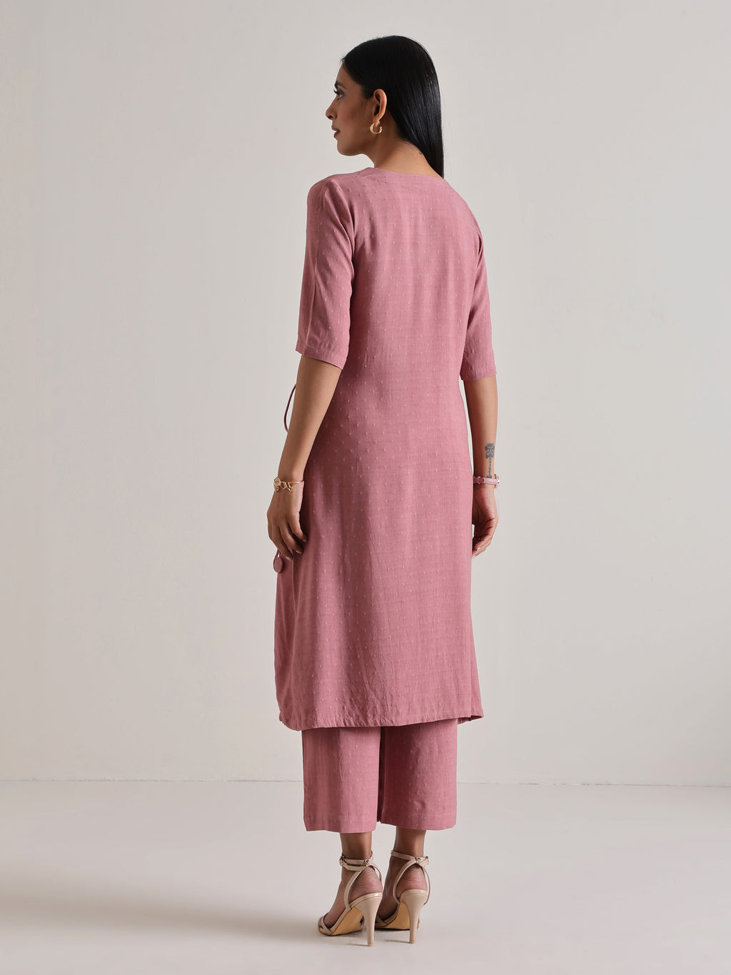 trueBrowns Mauve Angrakha Kurta Set | Grocsy