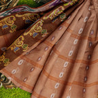 Exclusive Collection 100% Pure Cotton Brown Tant Saree With Hand Weaving Work | Grocsy