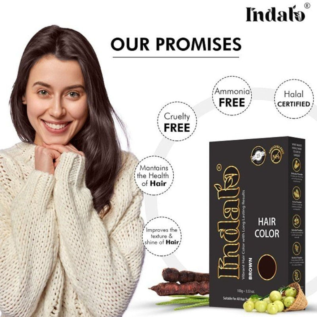 Indalo Ammonia-Free Vibrant Brown Hair Color With Natural Ingredients - Brown | Grocsy