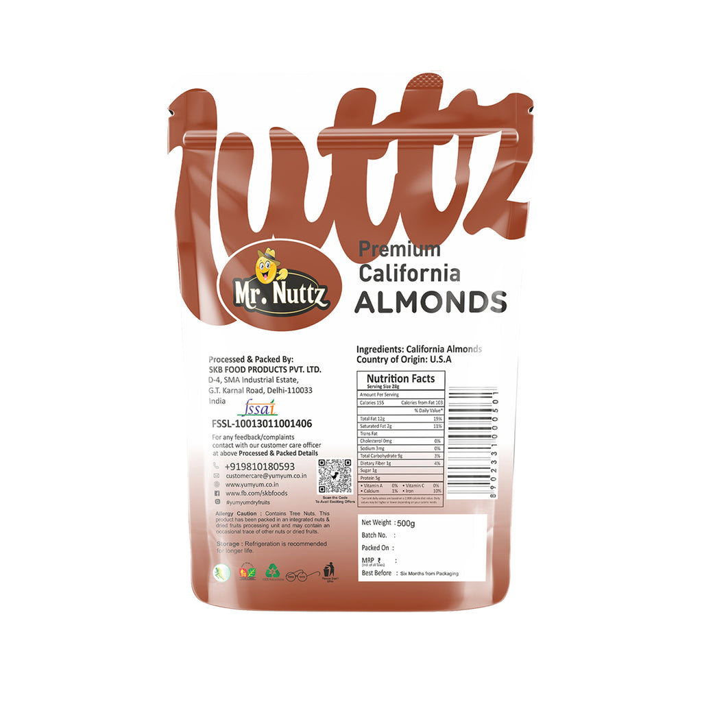 Mr. Nuttz California Almonds Pouch | Grocsy