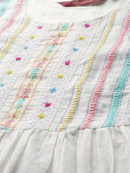 Sangria Women Embroidered Thread Work Pure Cotton Kurta with Palazzos & With Dupatta | Grocsy