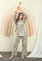 Monjolika Fashion White Color Printed Rayon Designer Co Ord Set | Grocsy